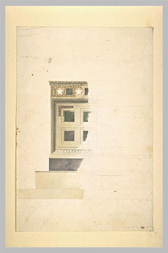 Etude partielle d'un décor d'autel en marbre