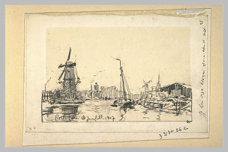 Vue du port de Rotterdam