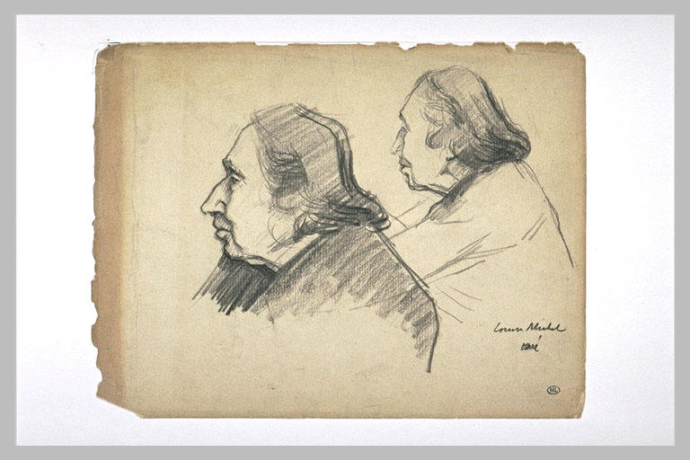 Double étude pour un portrait de Louise Michel, en buste