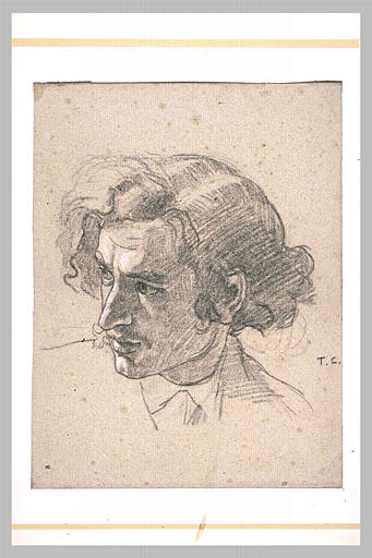 Tête d'homme, de trois quarts à gauche