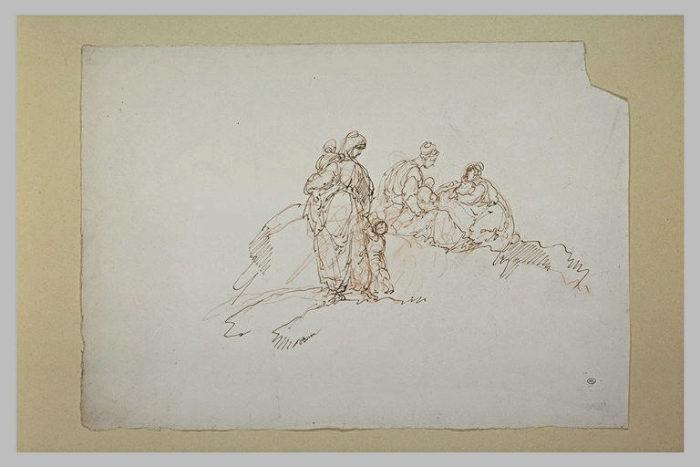 Femmes et enfants dans un paysage