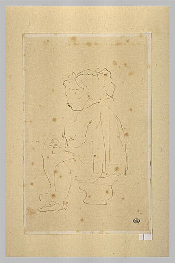 Rhodia Bourdelle enfant, assie sur un pot de chambre