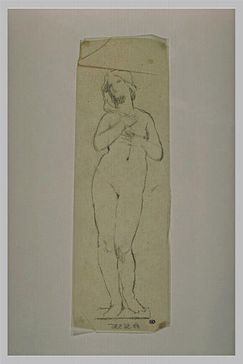 Etude pour Eve, de face, mains croisées sur la poitrine