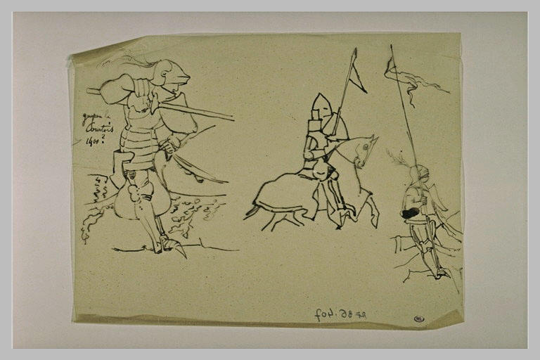 Trois études de chevaliers du Moyen-Age