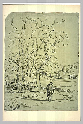 Personnage dans la campagne romaine
