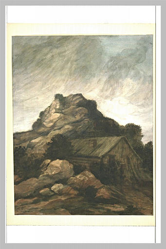 Paysage avec une chaumière