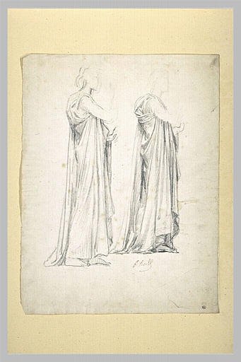 Deux études d'une figure debout : Ange
