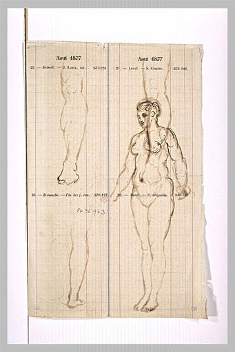 Reprises d'un pied et d'un buste du recto