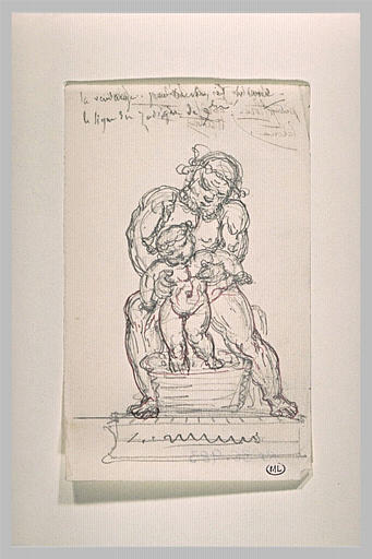 Silène soutenant l'enfant Bacchus dans une corbeille