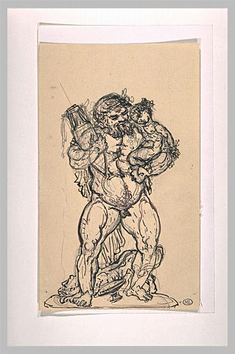 Silène tenant l'enfant Bacchus du bras gauche