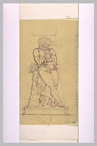Silène tenant dans ses bras le jeune Bacchus endormi