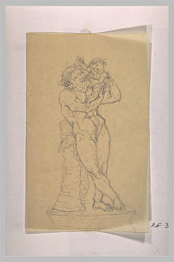 Silène tenant dans ses bras le jeune Bacchus qui lui verse à boire