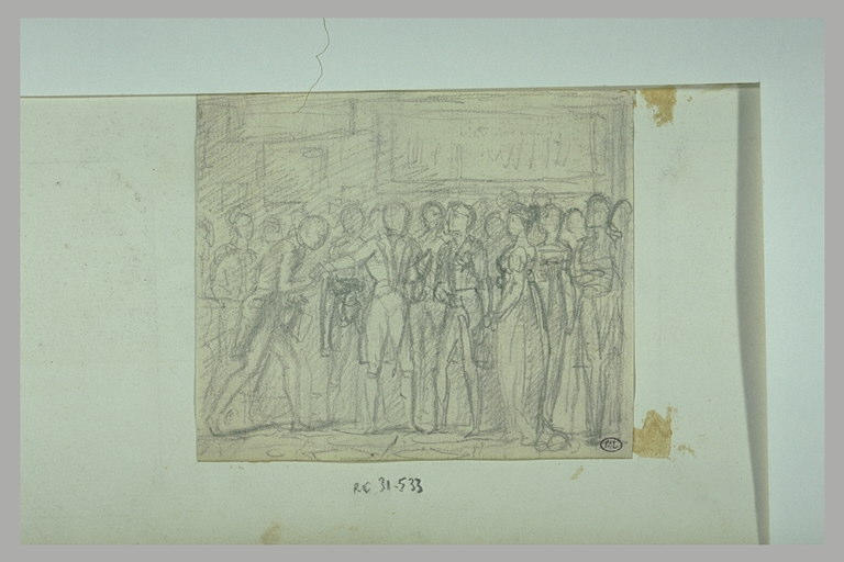 Assemblée de dignitaires et de femmes en costume empire