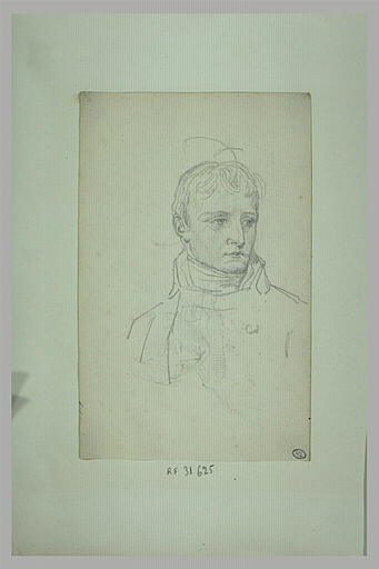 Bonaparte jeune, vu en buste, léger croquis de tête de fillette