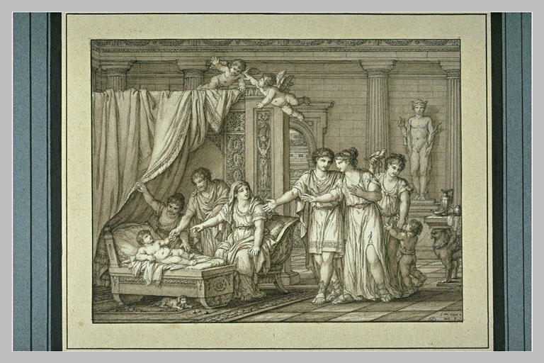 Le jeune couple venant voir l'enfant et sa nourrice