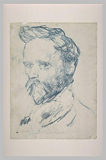 Autoportrait : en buste, une courte barbe au menton