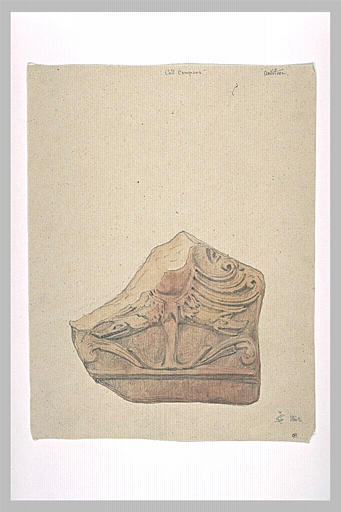 Détail d'un antéfixe en terre cuite