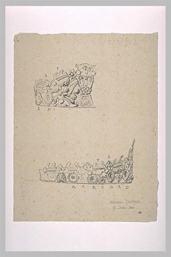 Couronne vue de face, et de profil droit