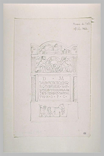 Autel funéraire orné de reliefs et d'une inscription votive