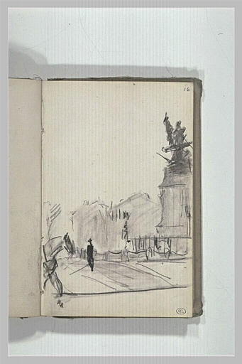 Place d'une ville avec un monument