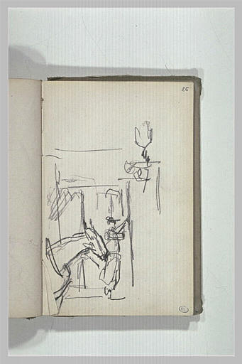 Croquis d'un homme, et d'un cheval