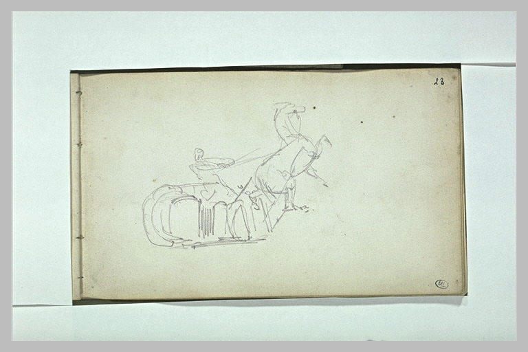 Attelage avec cheval cabré