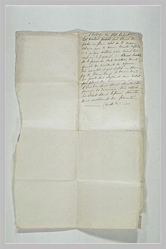 Texte manuscrit : L'Auberge du Gd St Hubert...