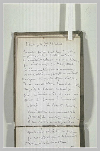 Texte manuscrit : L'Auberge du Gd St Hubert...