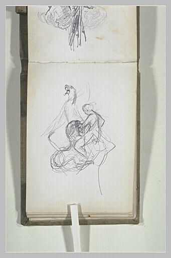 Composition avec animaux, et personnage