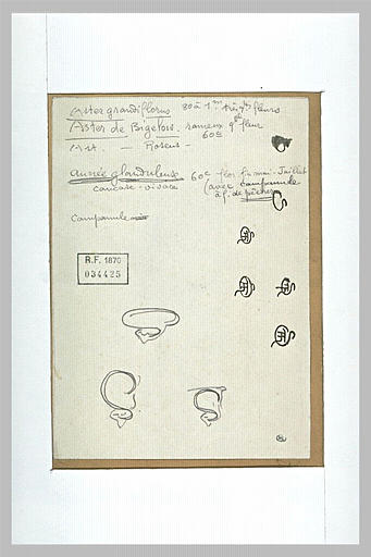 Feuille de croquis de chats stylisés en forme du monogramme de Steinlen