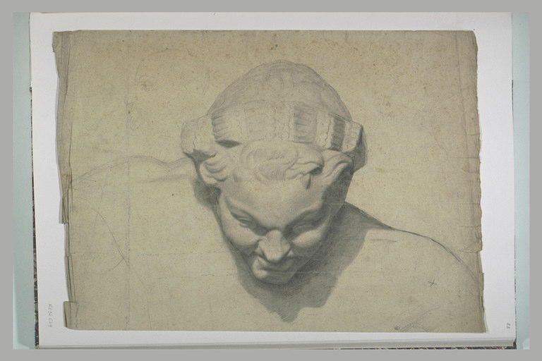 Tête d'après une sculpture antique ; esquisse d'un profil