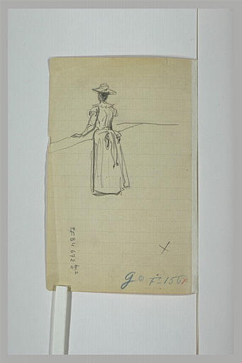 Jeune femme debout, vue de dos