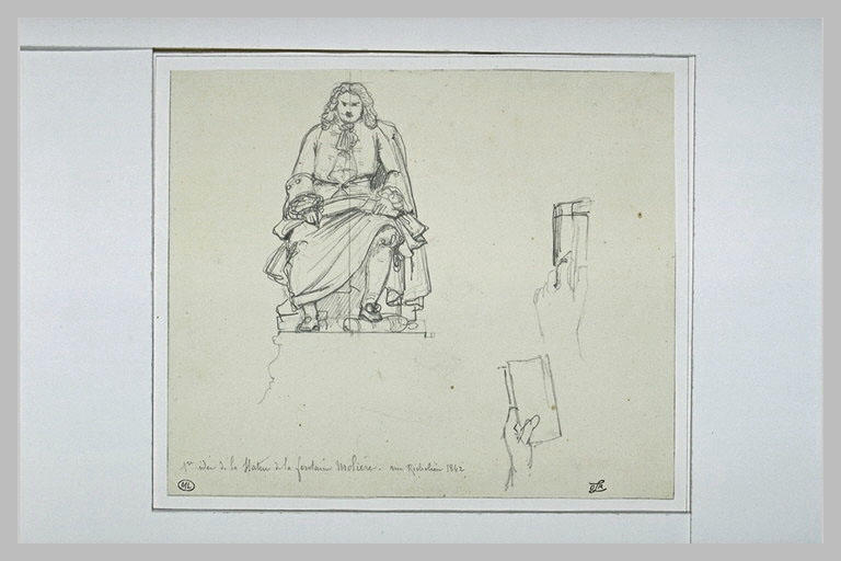 Feuille de croquis pour la Fontaine Molière