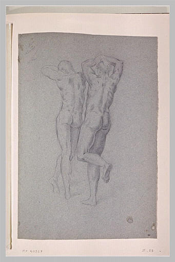 Deux hommes nus, debout, vus de dos