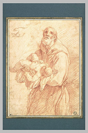 Saint François d'Assise tenant l'Enfant Jésus dans ses bras