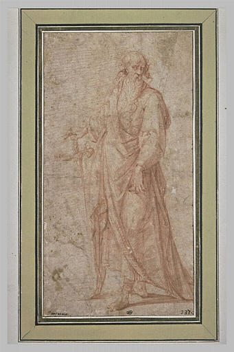 Saint Paul debout, appuyé sur une épée, tourné vers la droite