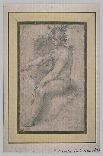 Figure de jeune fille nue, assise, tournée vers la gauche