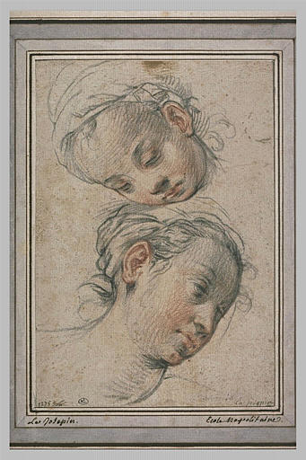 Etude de deux têtes de femme