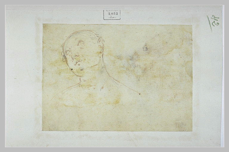 Esquisse d'une tête d'homme les yeux levés