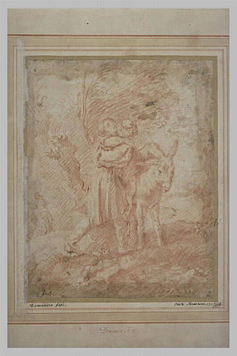 Un homme aidant un autre à s'asseoir sur un âne : le Bon Samaritain