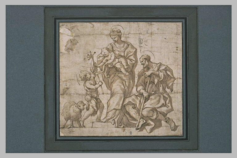 Sainte Famille avec l'Enfant jouant avec la croix du petit saint Jean