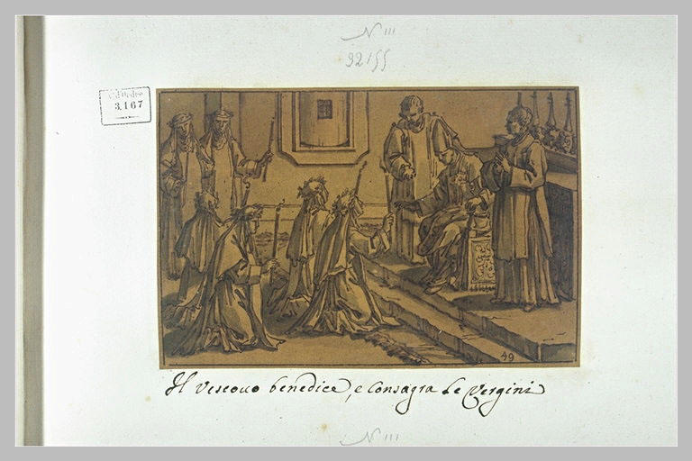 L'évêque bénit et consacre des religieuses