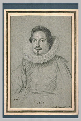 Portrait de Pio Battista Attavanti : cheveux courts, moustache et royale