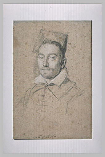 Portrait de son Eminence le cardinal Orsini, coiffé d'un bonnet carré