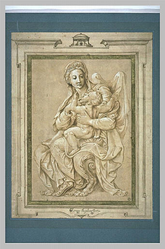 La Vierge assise jouant avec l'Enfant Jésus