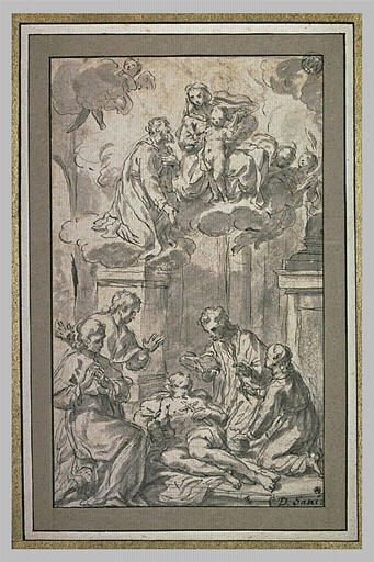 Prêtre donnant la dernière communion à un mourant