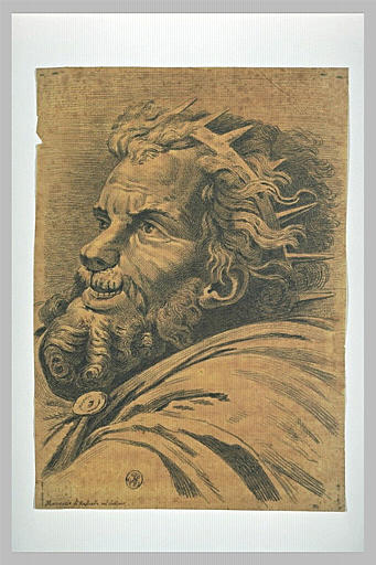 Tête de roi barbu : Maxence dans la Bataille de Constantin