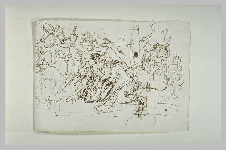 Psyché portée au palais ; Psychée présentant à Vénus l'eau du Styx ; putti