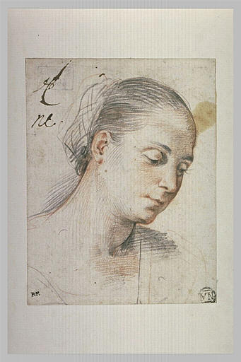Tête de femme, vue de trois quarts