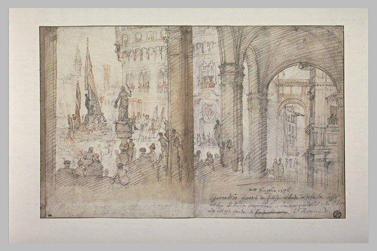 La Piazza della Signoria, à Florence, le jour de la fête de la Saint Jean